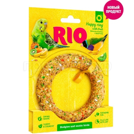 Лакомство д/птиц РИО Веселое колечко д/волнистых попугаев и экзотов 80г/8шт/22270