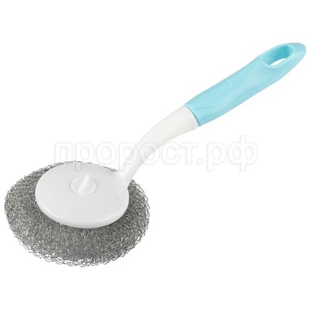 Губка д/посуды SM-05 с рукояткой металл 104464 /20шт/Рыжий Кот