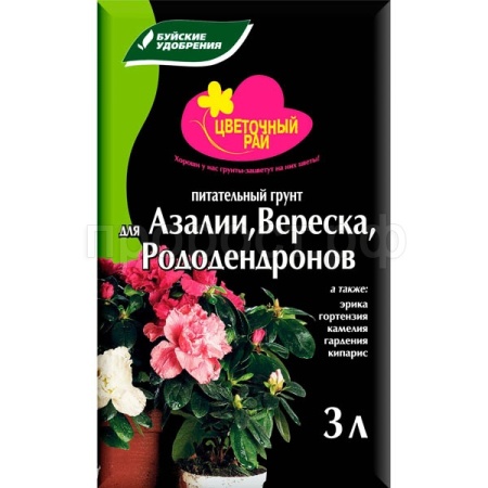 Грунт БУЙ Цветочный Рай 3л для Азалий,Вереска и Рододенронов 6шт