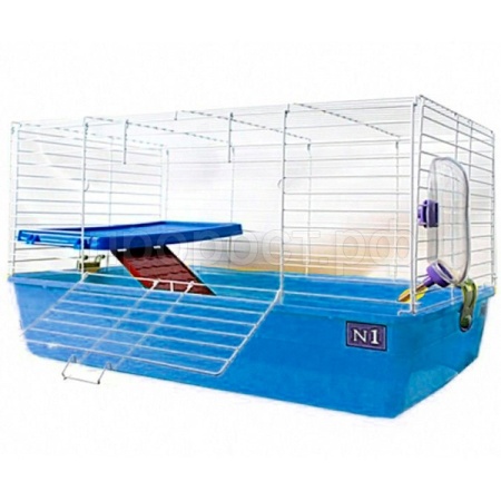 Клетка д/круп.грыз N1 ДКкR2-1 2-х этажная универсальная укомплектованная 69*45*43см голубая/Евро