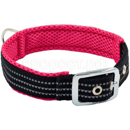 Ошейник нейлон 20мм с мягкой подкладкой 27-35см розовый/41120001-12/Каскад