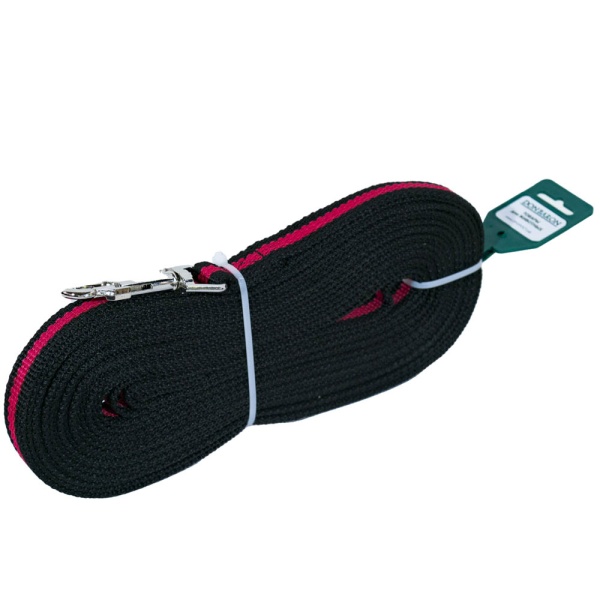 Поводок капрон 20мм*10м черный с красной полосой  DONBARON Поводок капрон 20мм*10м черный с красной полосой  DONBARON