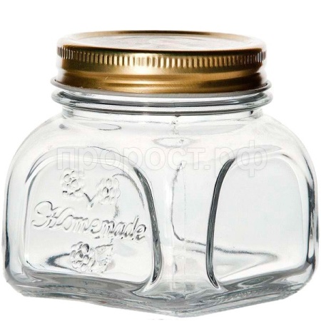 Банка стеклянная 300мл Хоммейд с металлической крышкой /80383SLB 