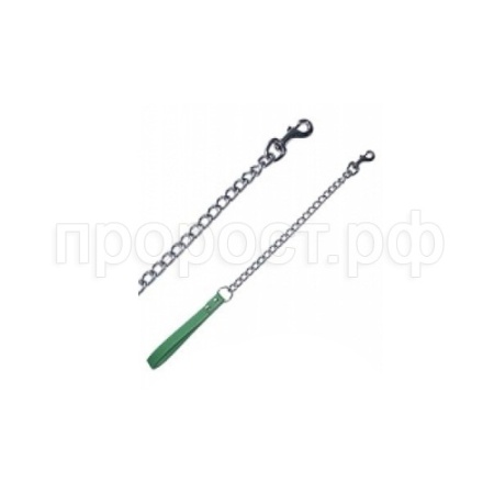 Поводок цепь с кожаной ручкой 2ммх100см SHL2010/Вестерн