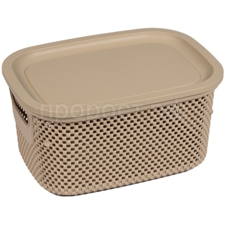 Корзина д/хранения Лофт 3,5л c крышкой прямоуг. кофе А270 /20шт/ Арз