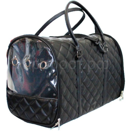 Сумка-переноска д/животн.с вентиляц. отверстием 28x47x30см иск.кожа черная/Сп032ч/Евро