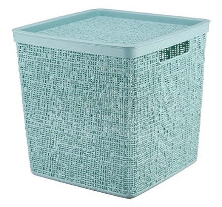 Коробка д/хранения БЯЗЬ 17л морская волна с крышкой 28*28*28см М2327 /8шт/М-пласт 