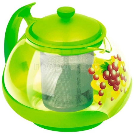 Чайник заварочный 0,75л Decotto-G-750 пластик ручка, фильтр нерж.сталь/48шт/910114/Mallony