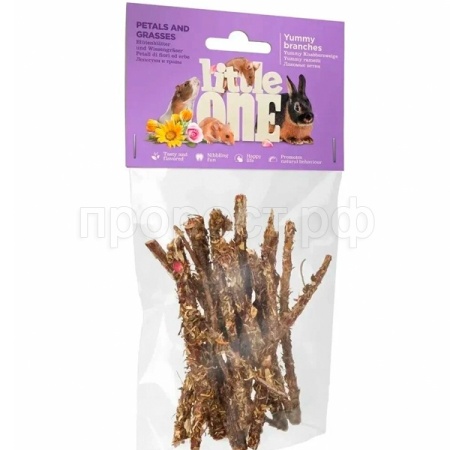 Лакомство для грызунов ветви с лепестками и травами Литтл Ван 35гр