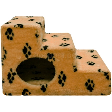 Лестница домик для животных мех лапы на коричневом 39*55*37Н DONBARON