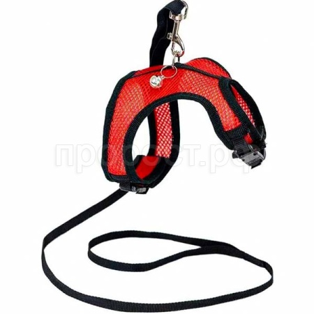 Шлейка+поводок АЭРО №6 д/кошек и собак обхв.груди 27-32см красная/035806/Дарэлл