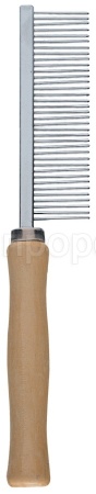Расческа Односторонняя деревянная ручка среднезубая 18*3см/СК4575/ЗР