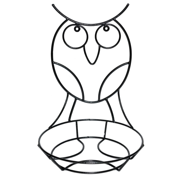 Подставка Настенная РЗДИ Сова 1 горшок черный